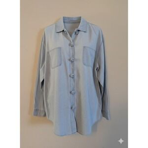 Vintage 90s High Sierra Denim Shirt Men's 2XL‎ Pristine Loop Button Western